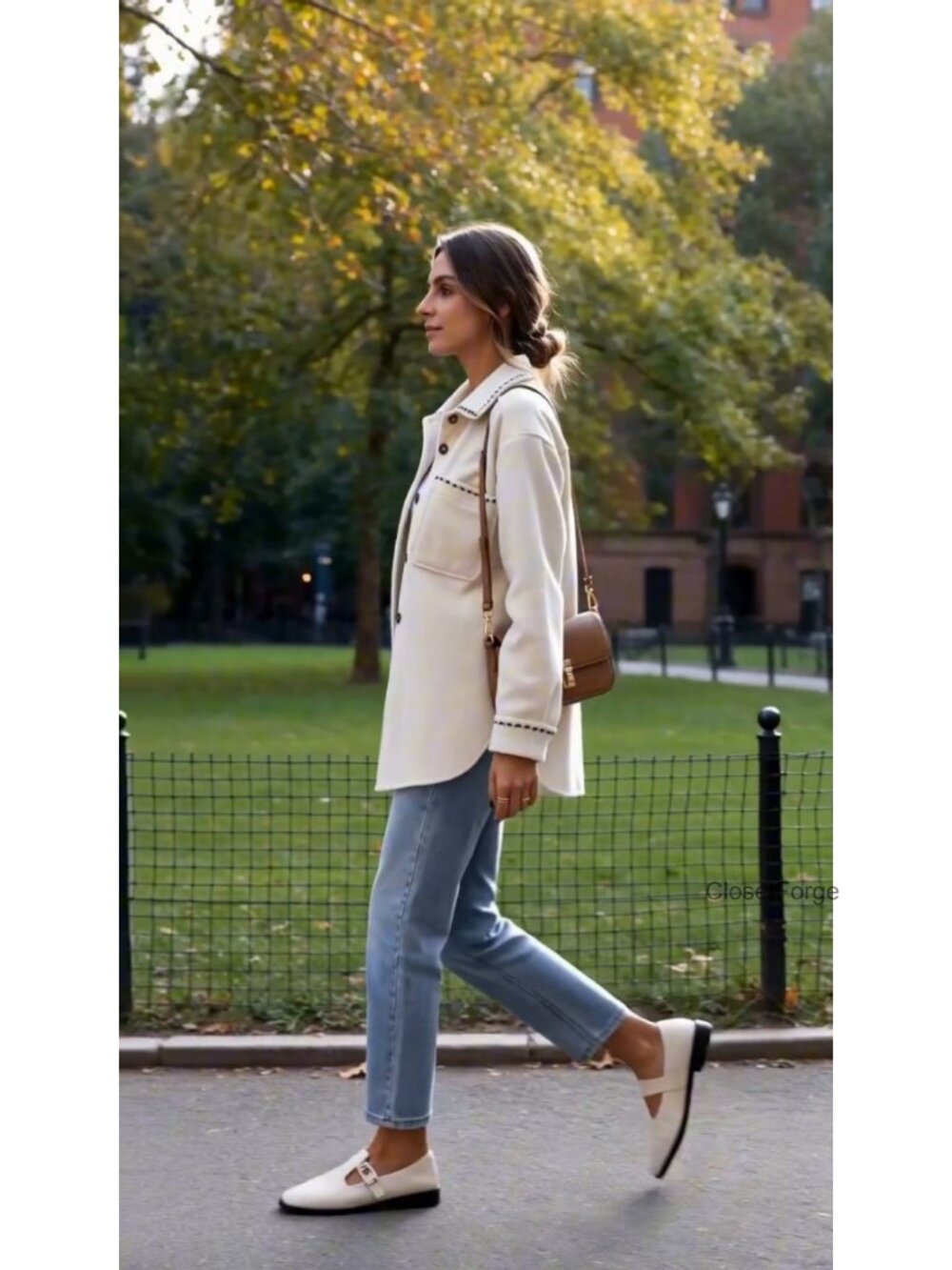 Wool Blend Oversized Shacket Button Front Chest Pockets Fall Layer - Picture 5 of 5